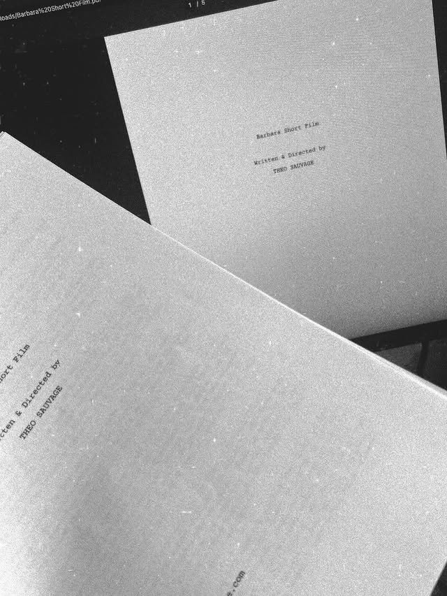 Barbara script pages written and directed by Theo Sauvage