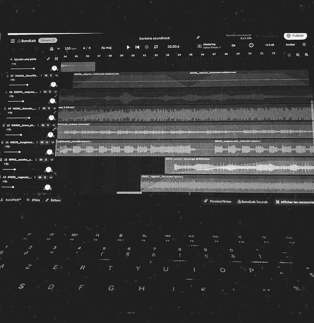 Sound editing session for the Barbara soundtrack